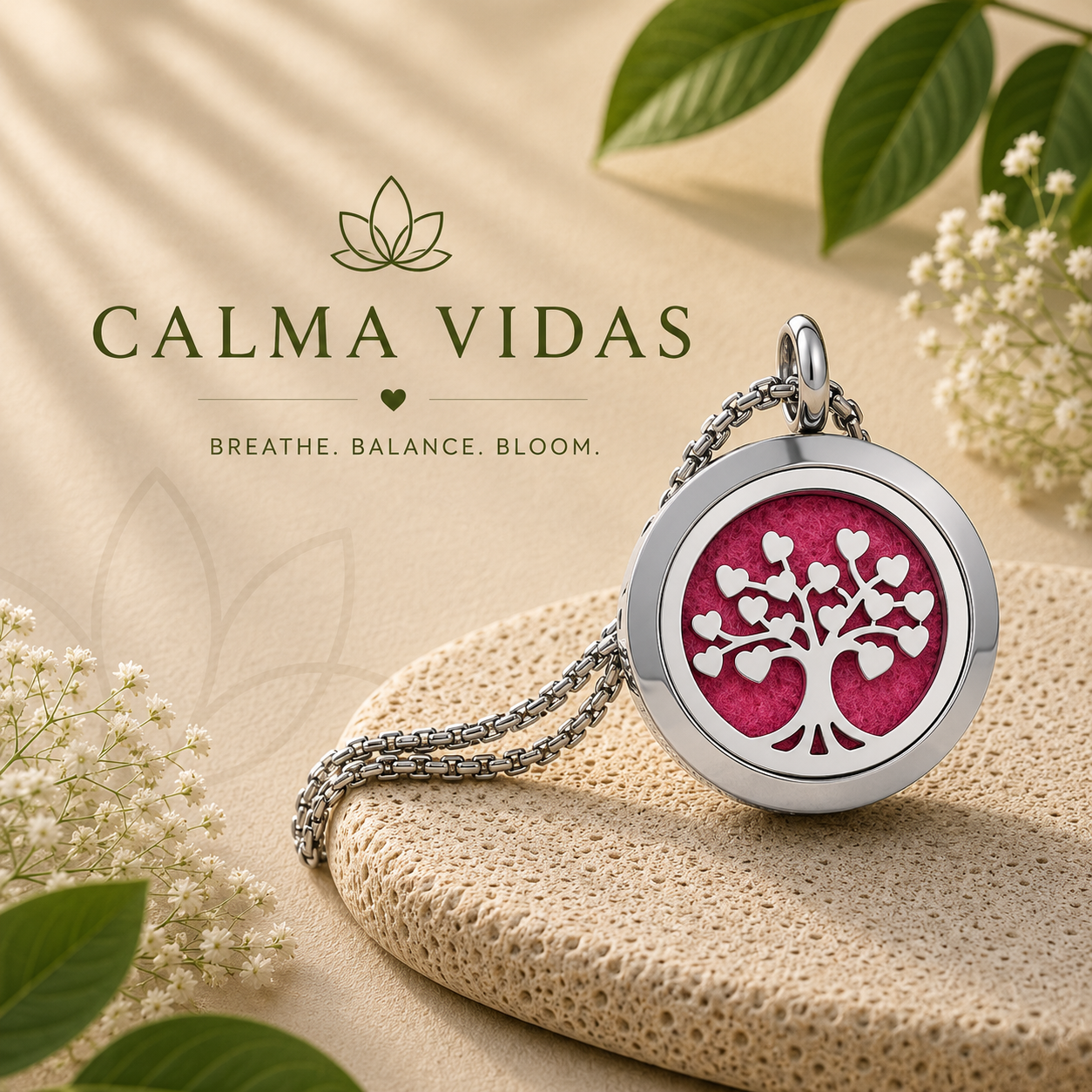 CalmaVidas Aromatherapy Locket — Wear Any Scent, Carry Your Calm