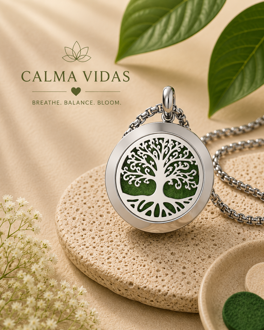 CalmaVidas Aromatherapy Locket — Wear Any Scent, Carry Your Calm