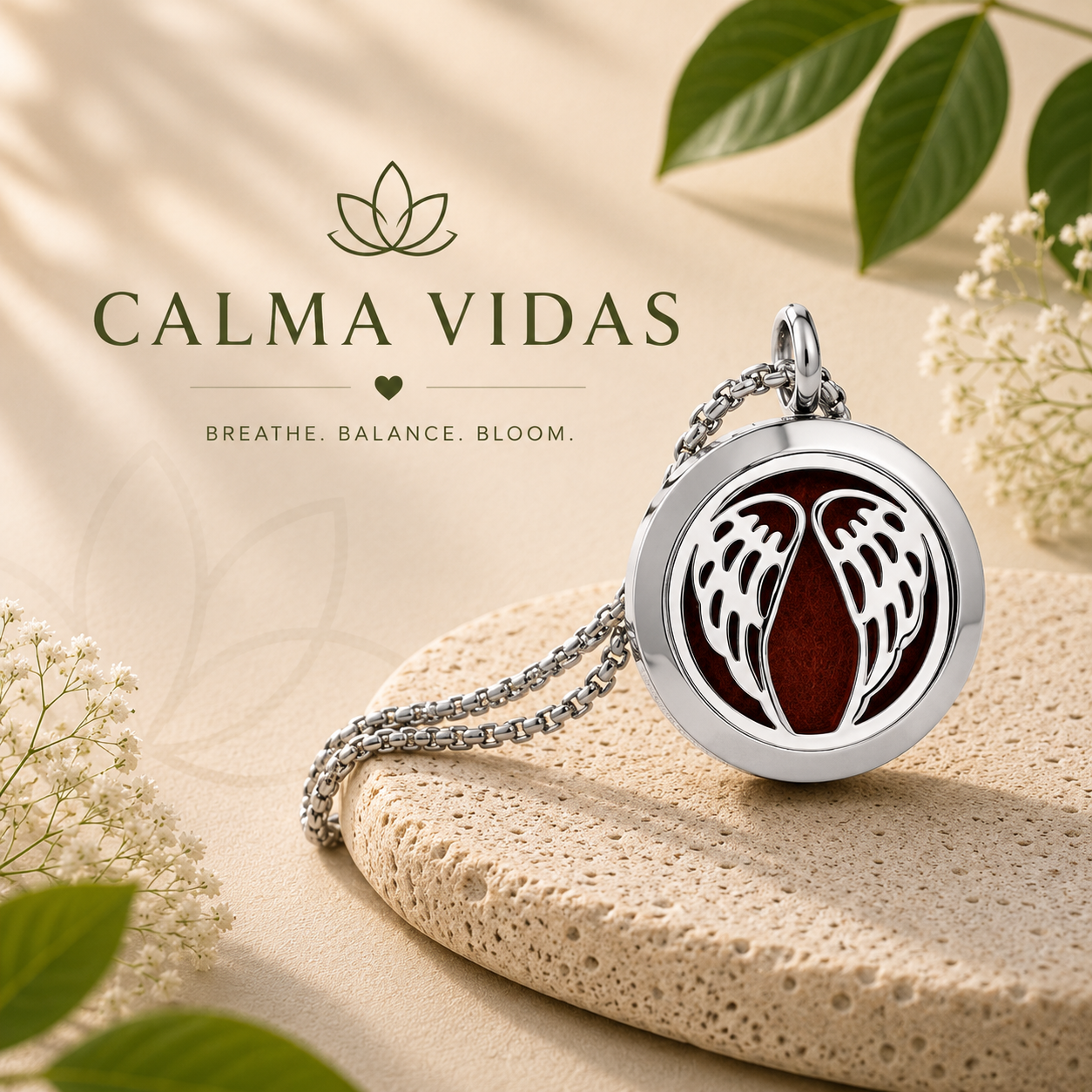 CalmaVidas Aromatherapy Locket — Wear Any Scent, Carry Your Calm