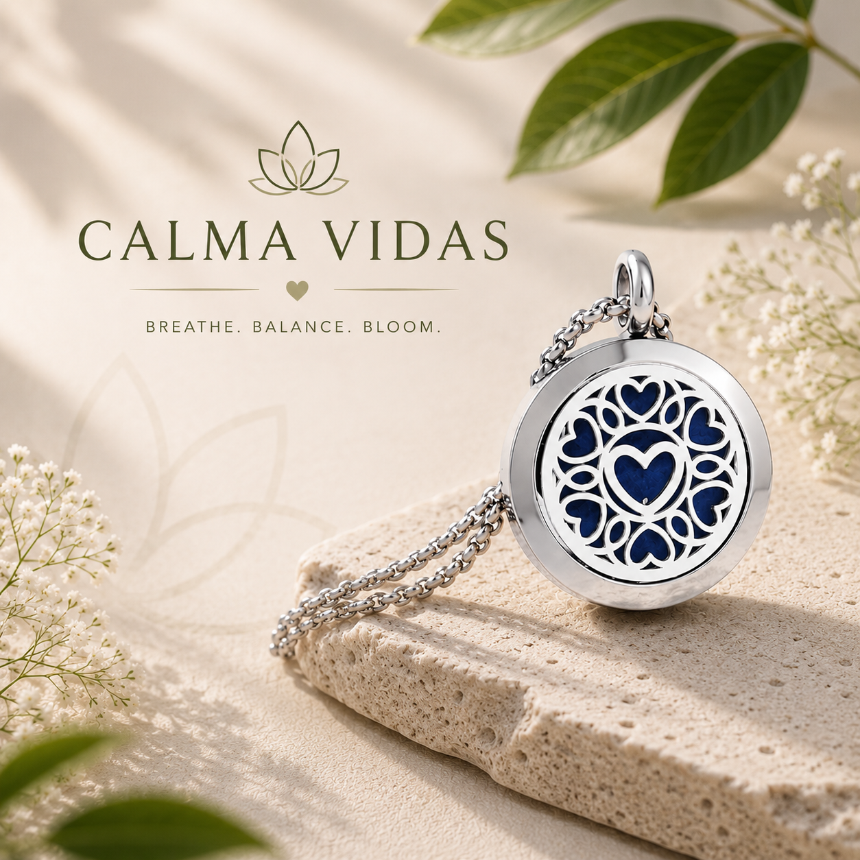 CalmaVidas Aromatherapy Locket — Wear Any Scent, Carry Your Calm
