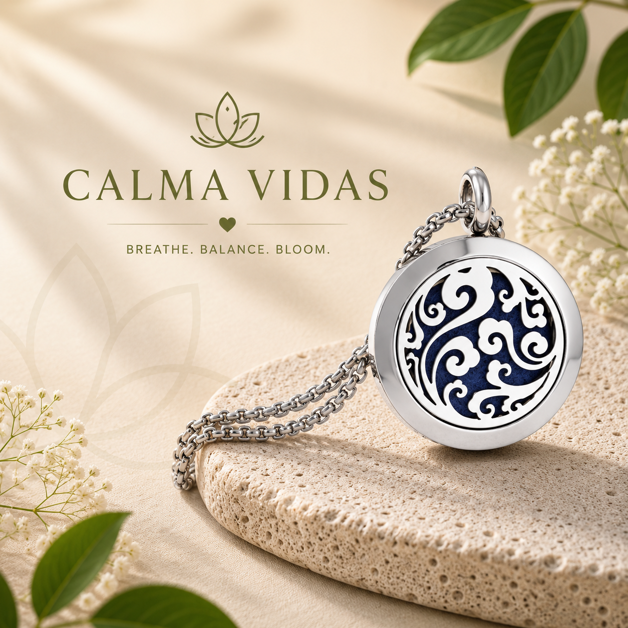 CalmaVidas Aromatherapy Locket — Wear Any Scent, Carry Your Calm