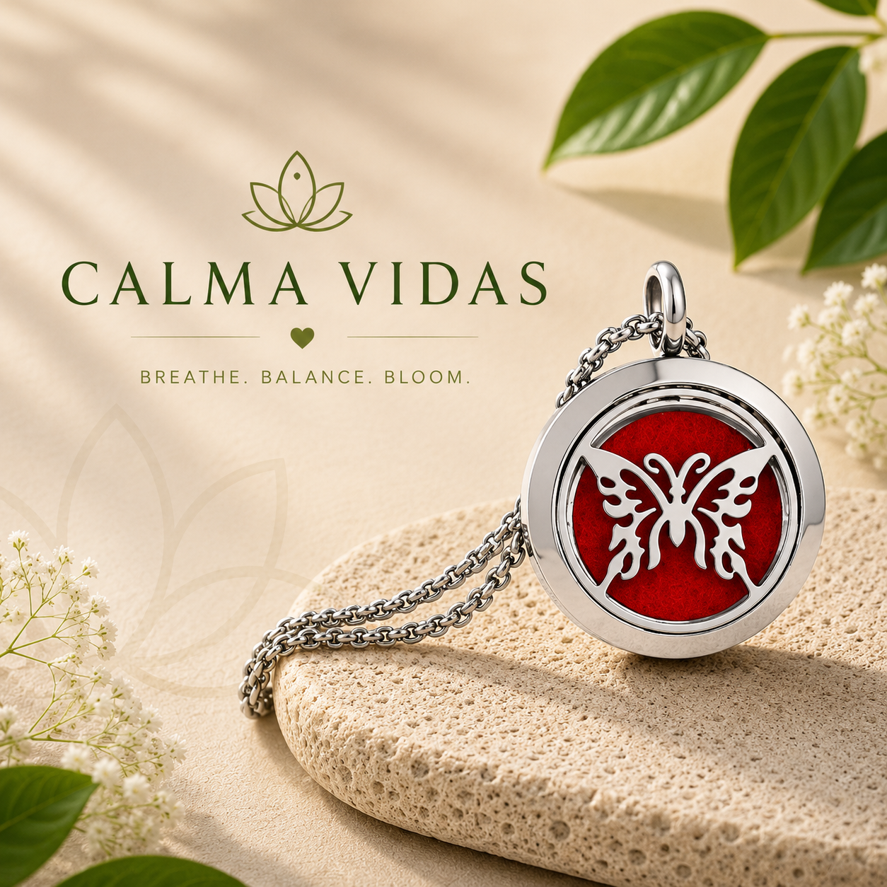 CalmaVidas Aromatherapy Locket — Wear Any Scent, Carry Your Calm