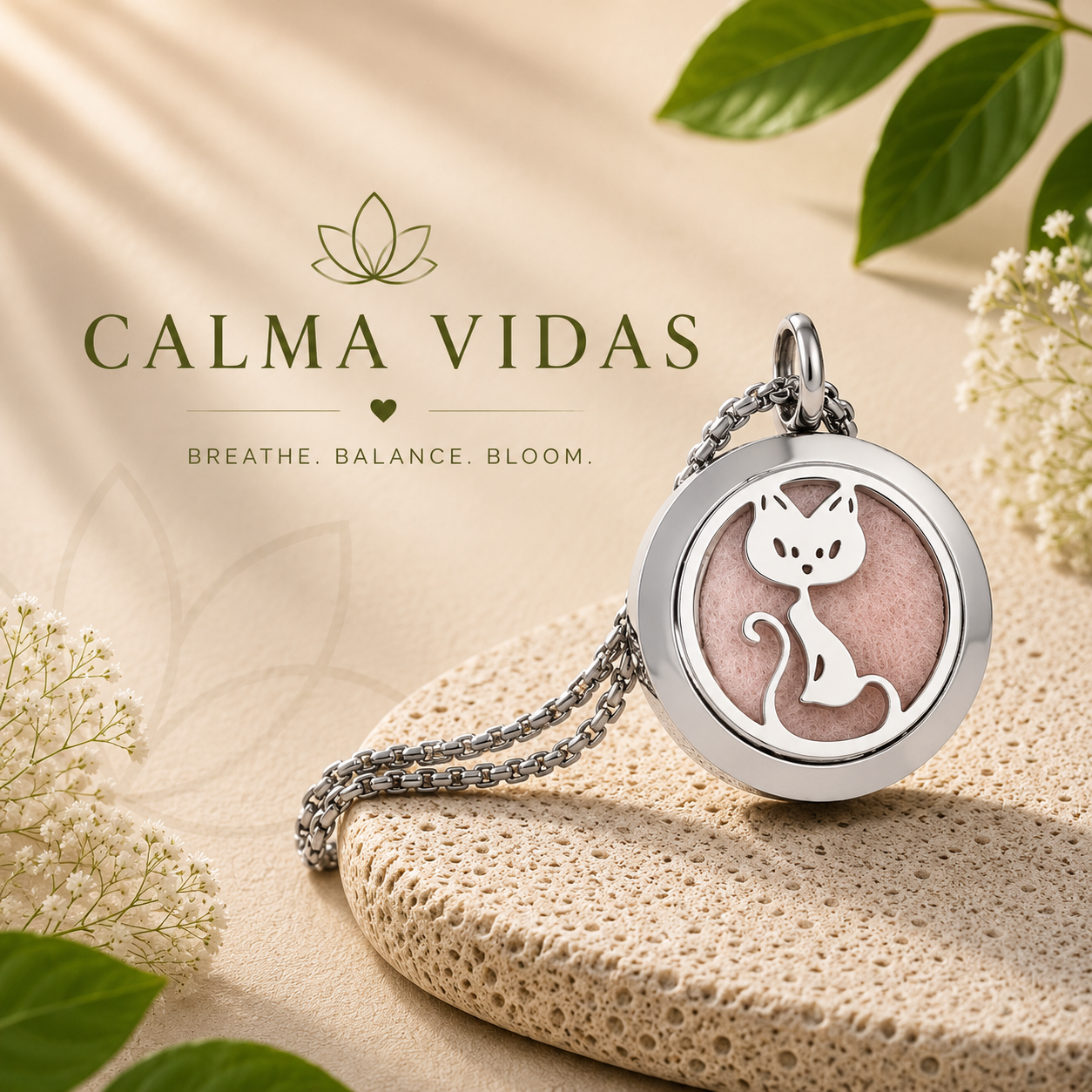 CalmaVidas Aromatherapy Locket — Wear Any Scent, Carry Your Calm