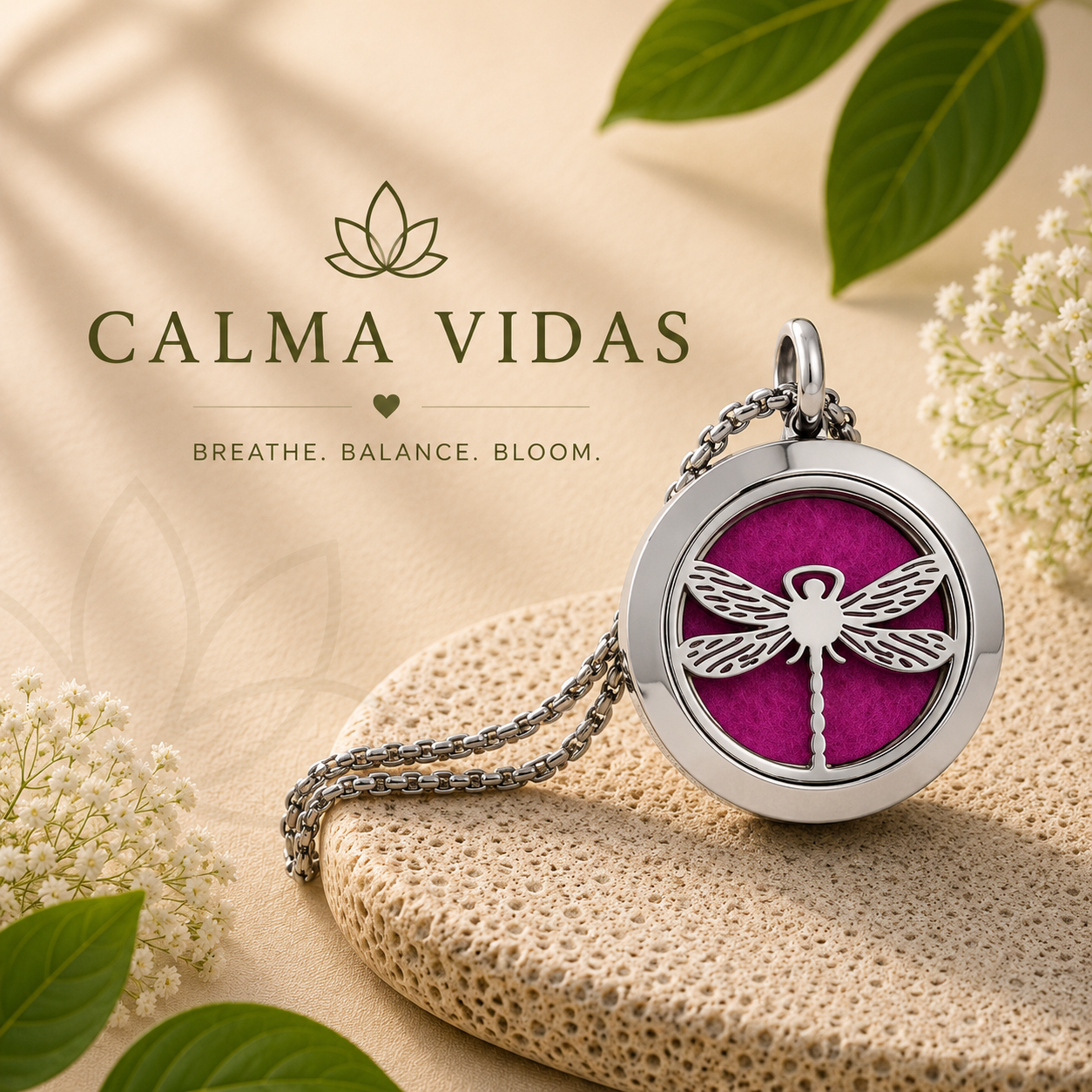 CalmaVidas Aromatherapy Locket — Wear Any Scent, Carry Your Calm