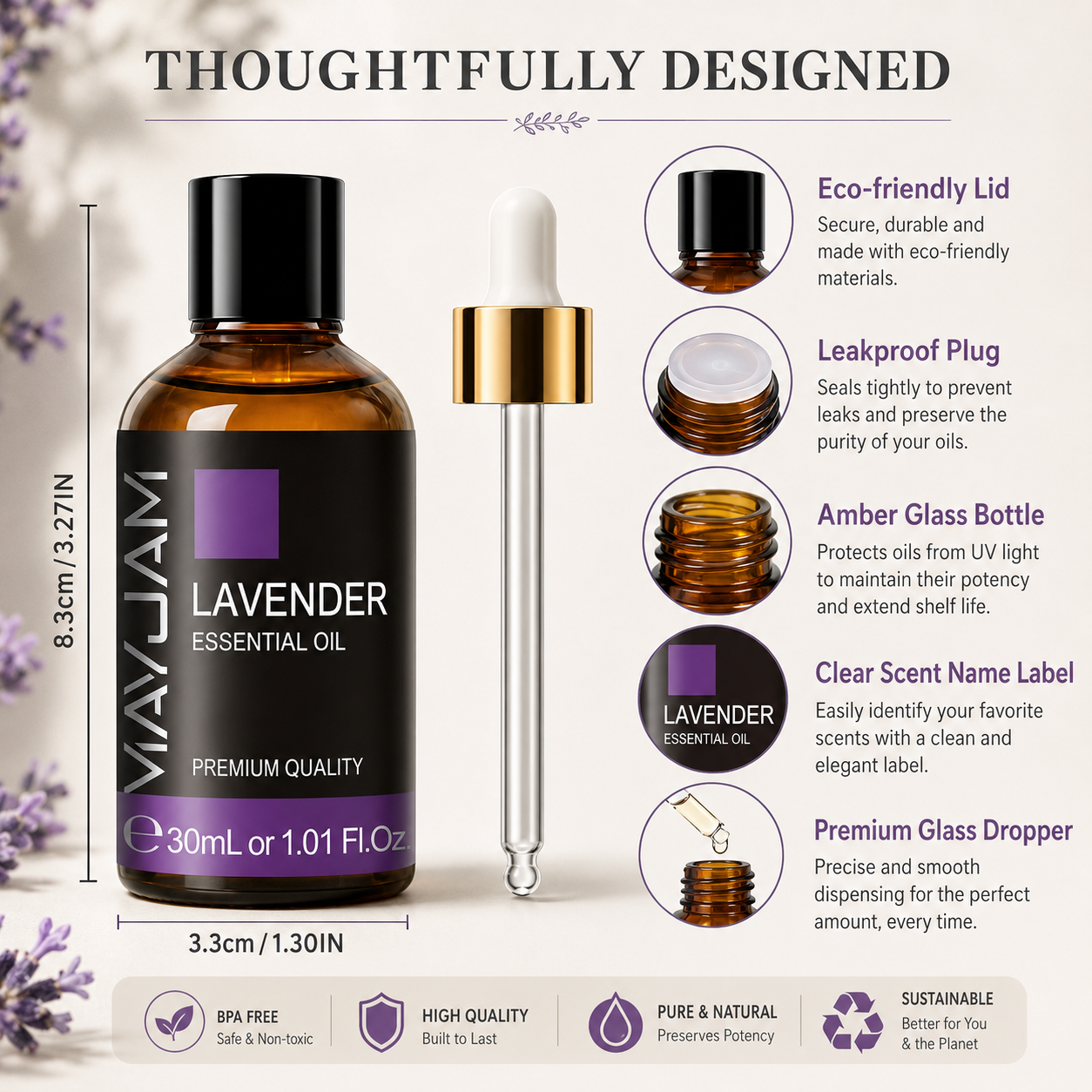 Pure Essential Oil 30ml | Premium Aromatherapy Oil for Diffusers, Humidifiers & Aroma Lockets